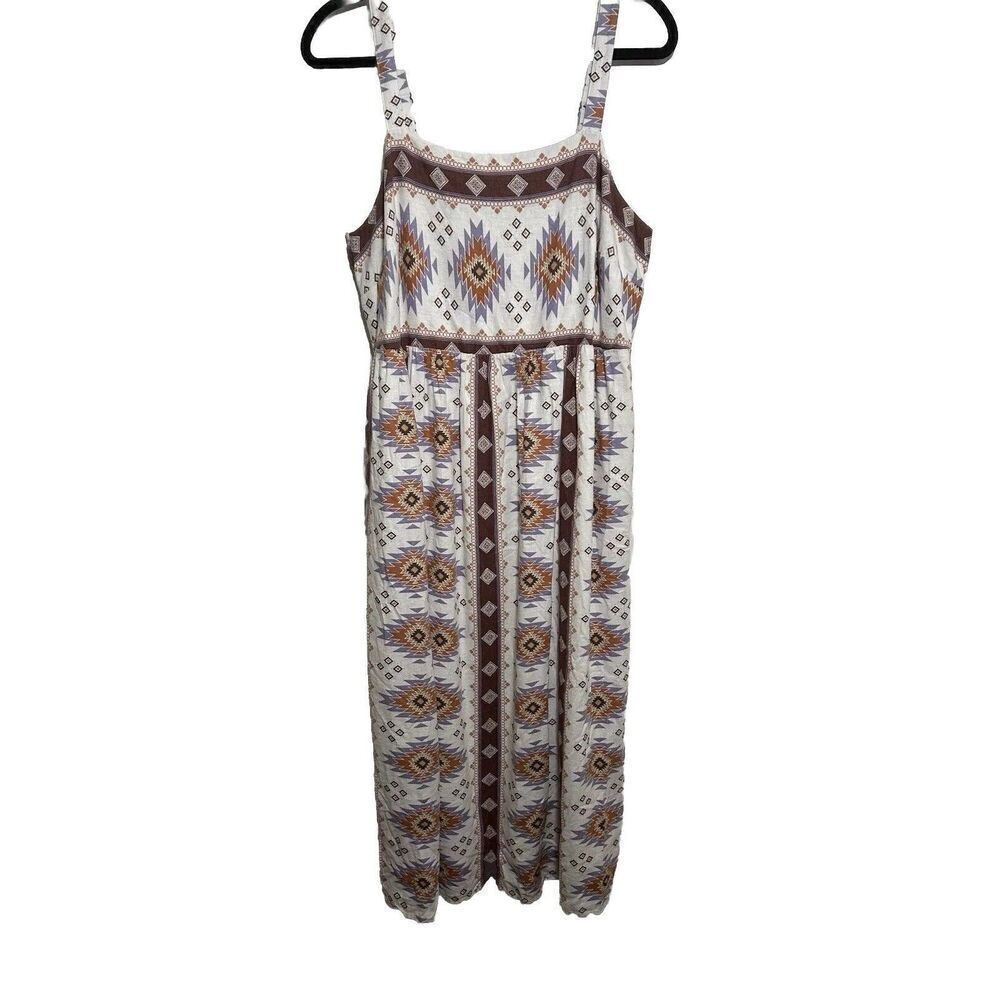 Sonoma Good For Life Cami Midi Dress Linen Blend Size Large Boho